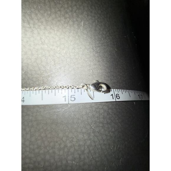 -NECKLACE WOMEN Trinity Necklace Silver With 3 Sparkling CZs 16” Length - Picture 10 of 12